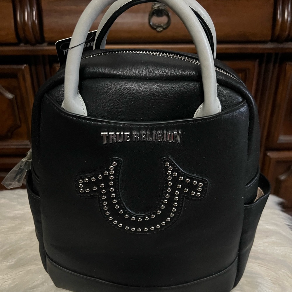 True Religion Black Mini Backpack